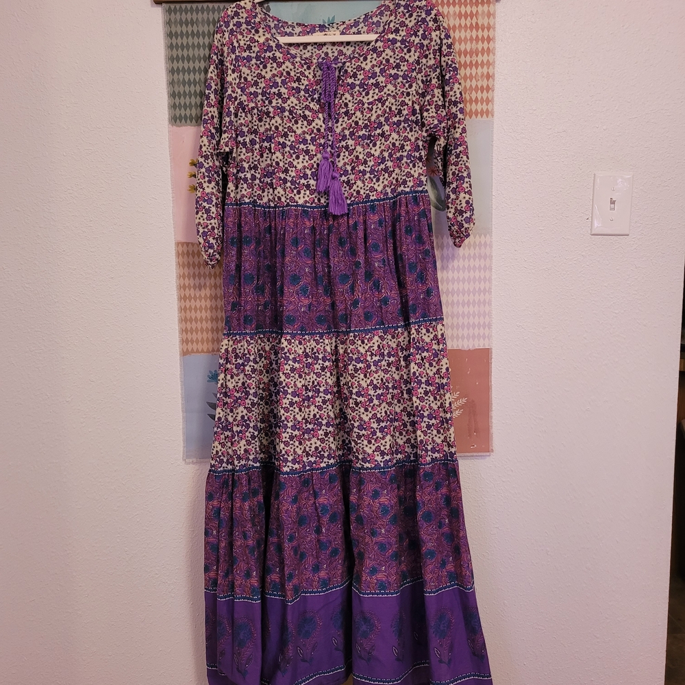 NATURAL LIFE Purple Floral Maxi Dress